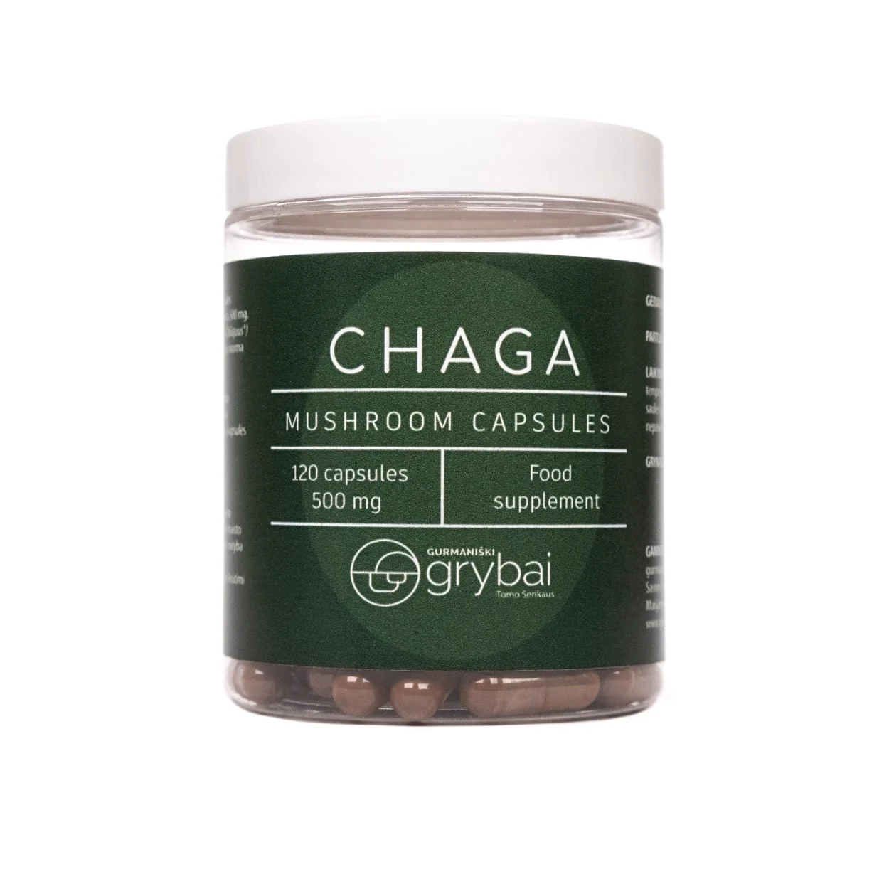 Chaga (Juodasis berzo grybas) kapsules 120vnt.